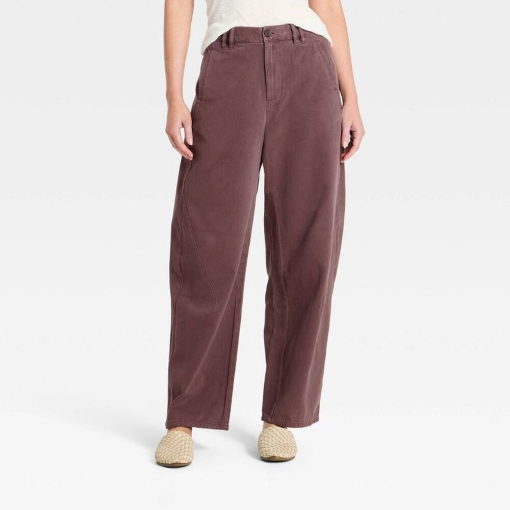 Women's High Rise Barrel Pant - Universal Thread Burgundy 10